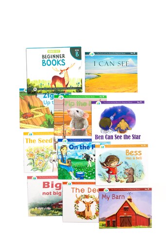 Beginner Books B- Set of 10 books to read for beginners with phonograms and short words. Includes short stories and beautiful illustrations.